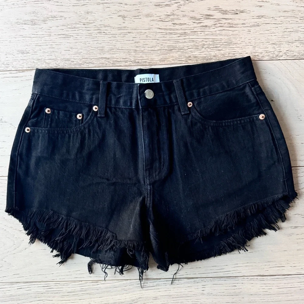 NWOT GIGI LOW RISE SHORT - BLACK OVERDYE